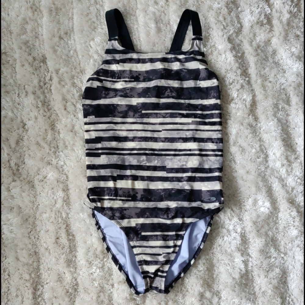 EUC Striped one piece swimsuit